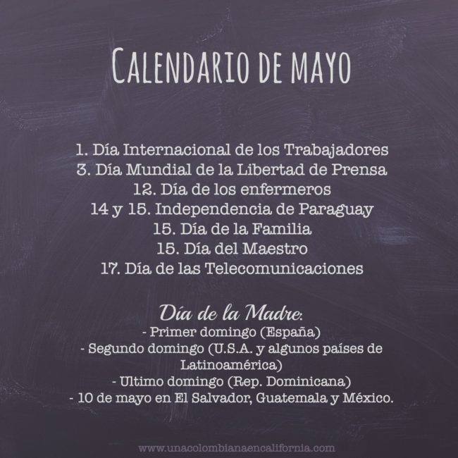 celebraciones del mes de mayo