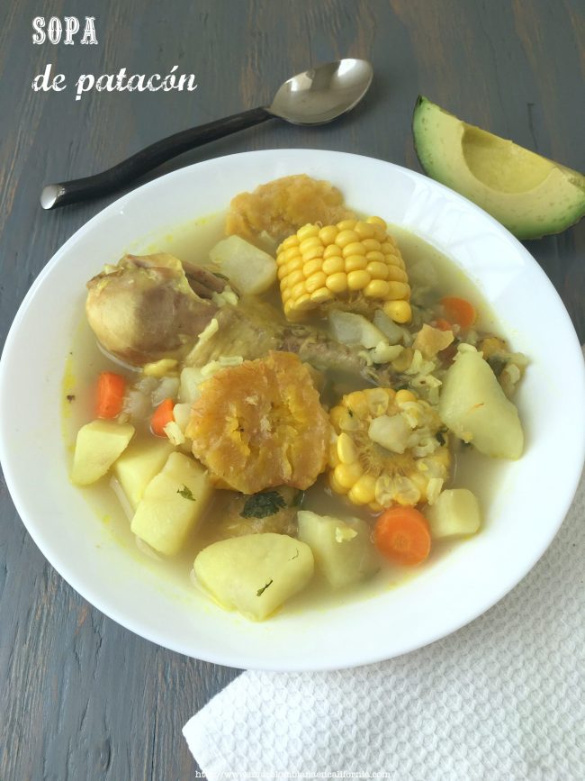 fried green plantain soup patacon soup
